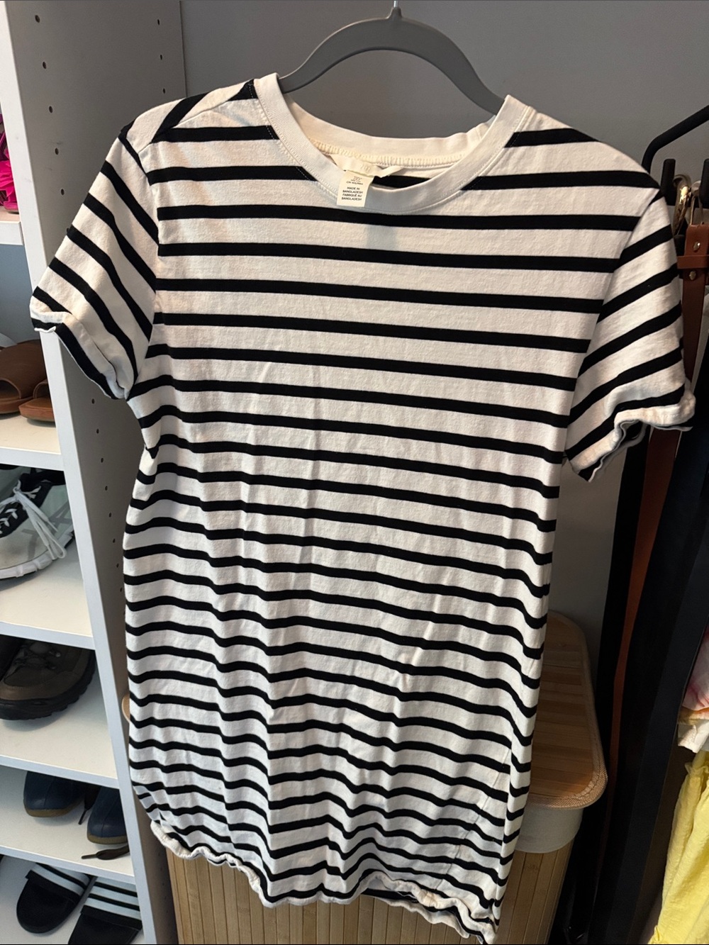 H&M White Tee with Black Horizontal Stripes